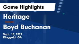 Heritage  vs Boyd Buchanan Game Highlights - Sept. 10, 2022