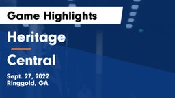 Heritage  vs Central Game Highlights - Sept. 27, 2022