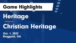 Heritage  vs Christian Heritage Game Highlights - Oct. 1, 2022