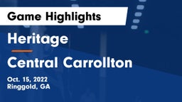 Heritage  vs Central Carrollton Game Highlights - Oct. 15, 2022