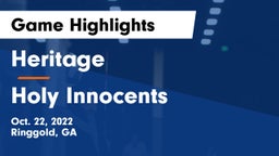 Heritage  vs Holy Innocents Game Highlights - Oct. 22, 2022