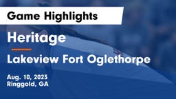 Heritage  vs Lakeview Fort Oglethorpe  Game Highlights - Aug. 10, 2023