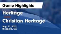 Heritage  vs Christian Heritage Game Highlights - Aug. 22, 2023