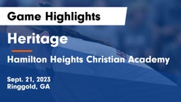 Heritage  vs Hamilton Heights Christian Academy  Game Highlights - Sept. 21, 2023