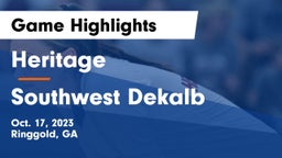 Heritage  vs Southwest Dekalb Game Highlights - Oct. 17, 2023