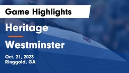 Heritage  vs Westminster  Game Highlights - Oct. 21, 2023