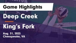 Deep Creek  vs King’s Fork  Game Highlights - Aug. 31, 2023