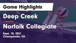 Deep Creek  vs Norfolk Collegiate Game Highlights - Sept. 18, 2021