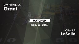 Matchup: Grant  vs. LaSalle  2016