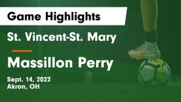 St. Vincent-St. Mary  vs Massillon Perry  Game Highlights - Sept. 14, 2022