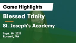 Blessed Trinity  vs St. Joseph's Academy  Game Highlights - Sept. 10, 2022
