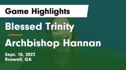 Blessed Trinity  vs Archbishop Hannan  Game Highlights - Sept. 10, 2022