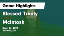 Blessed Trinity  vs McIntosh  Game Highlights - Sept. 27, 2022