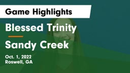 Blessed Trinity  vs Sandy Creek  Game Highlights - Oct. 1, 2022