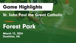  St. John Paul the Great Catholic  vs Forest Park  Game Highlights - March 12, 2024