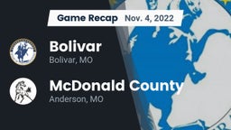 Recap: Bolivar  vs. McDonald County  2022