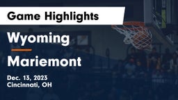 Wyoming  vs Mariemont  Game Highlights - Dec. 13, 2023