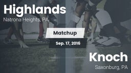 Matchup: Highlands High vs. Knoch  2016