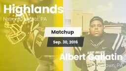 Matchup: Highlands High vs. Albert Gallatin 2016