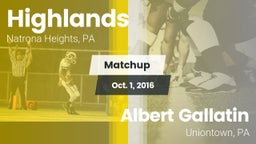 Matchup: Highlands High vs. Albert Gallatin 2016