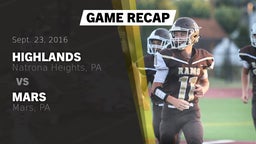 Recap: Highlands  vs. Mars  2016