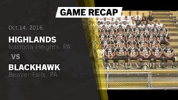 Recap: Highlands  vs. Blackhawk  2016