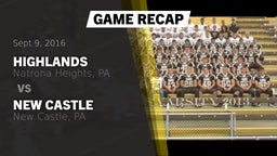 Recap: Highlands  vs. New Castle  2016