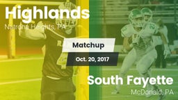 Matchup: Highlands High vs. South Fayette  2017
