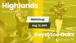 Matchup: Highlands High vs. Keystone Oaks  2018