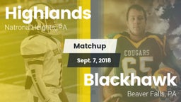 Matchup: Highlands High vs. Blackhawk  2018