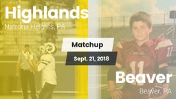 Matchup: Highlands High vs. Beaver  2018