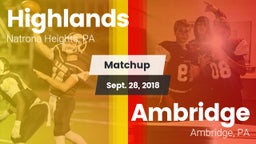 Matchup: Highlands High vs. Ambridge  2018