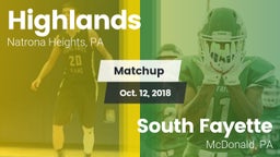 Matchup: Highlands High vs. South Fayette  2018