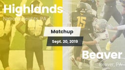 Matchup: Highlands High vs. Beaver  2019