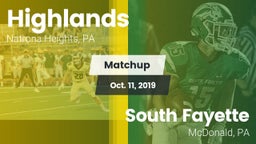 Matchup: Highlands High vs. South Fayette  2019