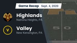 Recap: Highlands  vs. Valley  2020
