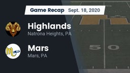 Recap: Highlands  vs. Mars  2020