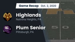 Recap: Highlands  vs. Plum Senior  2020