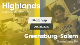 Matchup: Highlands High vs. Greensburg-Salem  2020