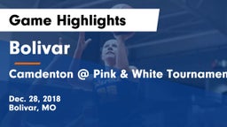 Bolivar  vs Camdenton @ Pink & White Tournament Game Highlights - Dec. 28, 2018