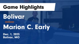 Bolivar  vs Marion C. Early Game Highlights - Dec. 1, 2023