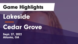 Lakeside  vs Cedar Grove Game Highlights - Sept. 27, 2022