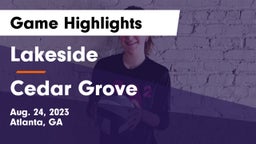 Lakeside  vs Cedar Grove  Game Highlights - Aug. 24, 2023