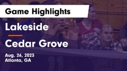 Lakeside  vs Cedar Grove  Game Highlights - Aug. 26, 2023