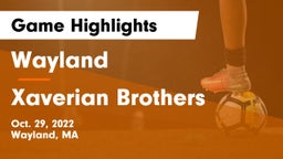 Wayland  vs Xaverian Brothers Game Highlights - Oct. 29, 2022