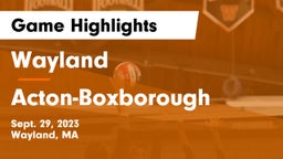 Wayland  vs Acton-Boxborough  Game Highlights - Sept. 29, 2023