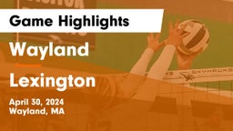 Wayland  vs Lexington  Game Highlights - April 30, 2024