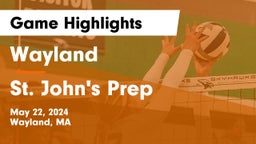 Wayland  vs St. John's Prep Game Highlights - May 22, 2024