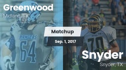 Matchup: Greenwood High vs. Snyder  2017