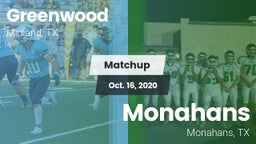 Matchup: Greenwood High vs. Monahans  2020